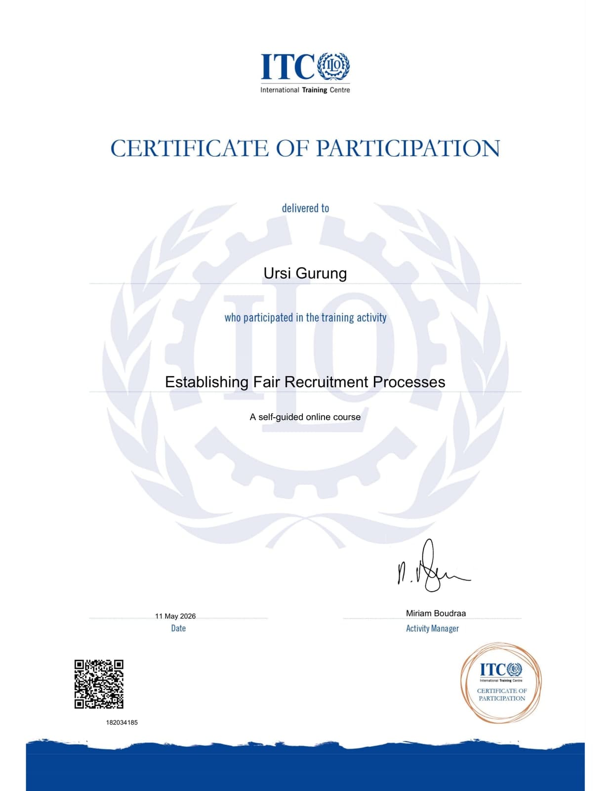Establishing Fair Recruitment Processes, Ursi Gurung, page 1
